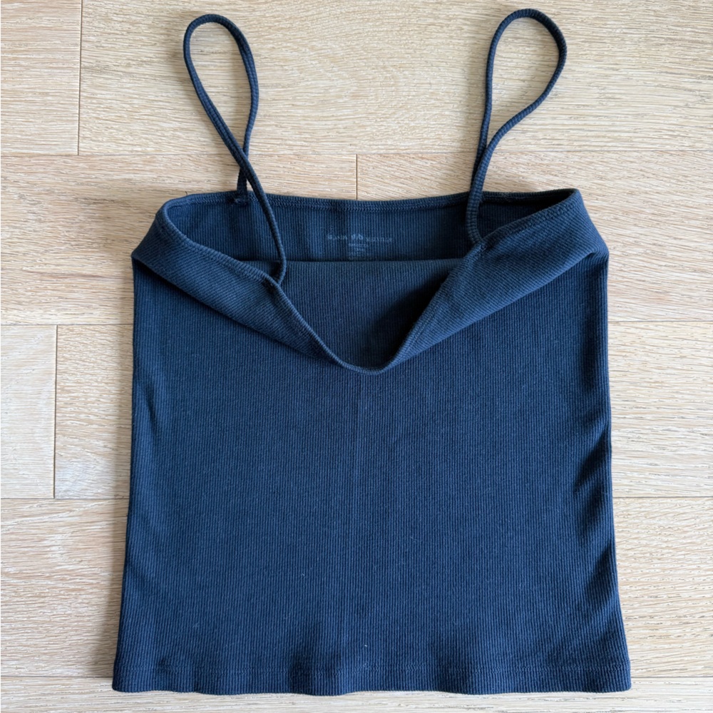 Brandy Melville Ribbed Spaghetti Strap Tank Top in Navy